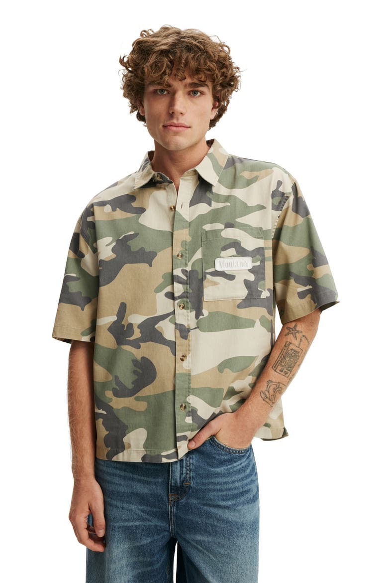 Men's Darcy Short Sleeve Shirt, Main, color, Sand Camo