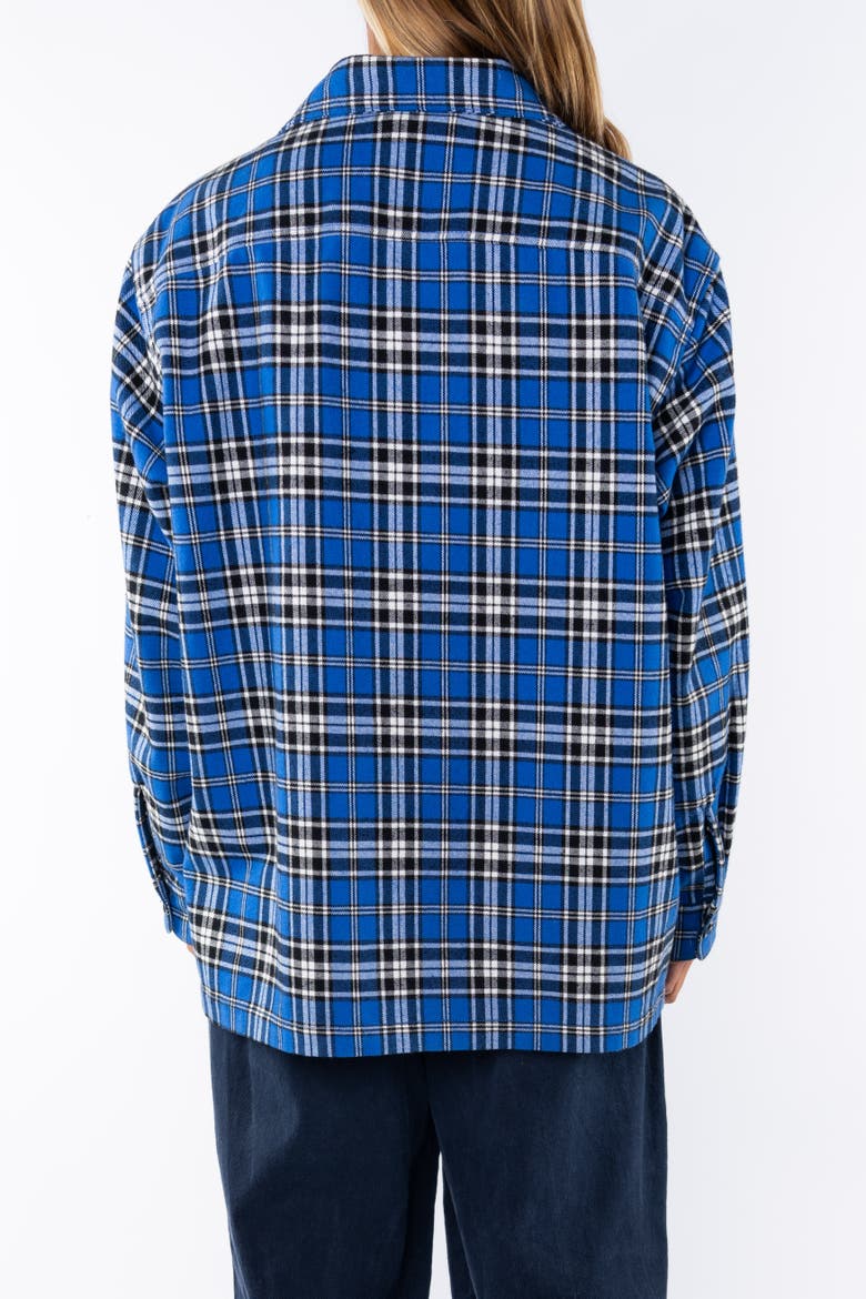 Gender Inclusive Bucky Heavy Flannel Over Shirt, Alternate, color, Blue / Black