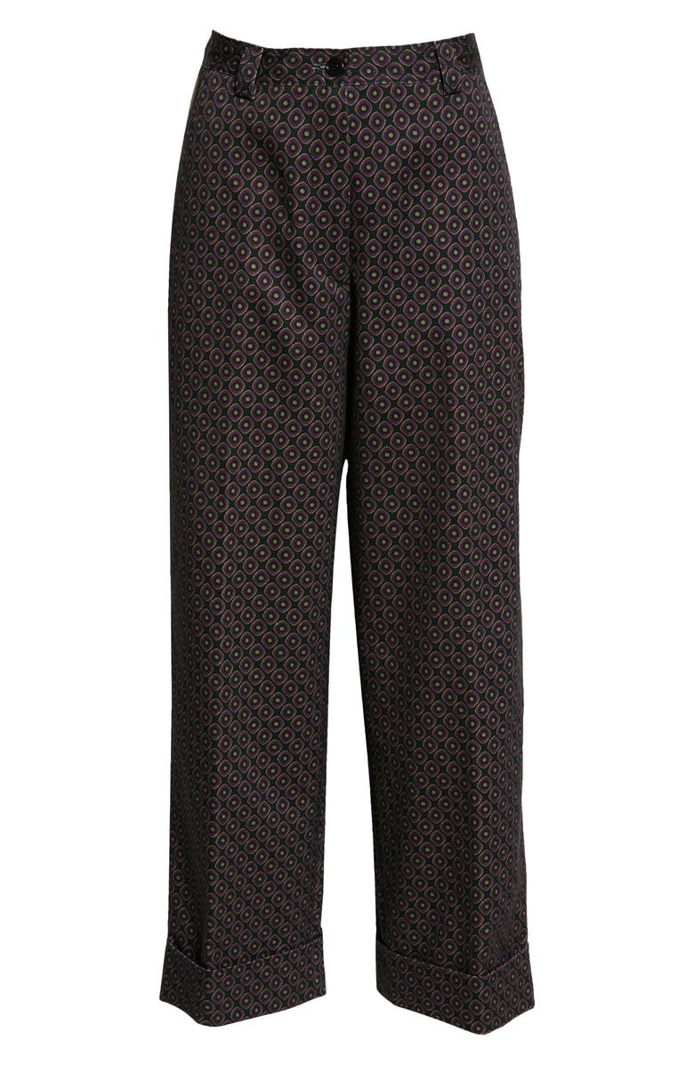 Dries Van Noten Pakora Tie Print Gabardine Pants, Alternate, color, 