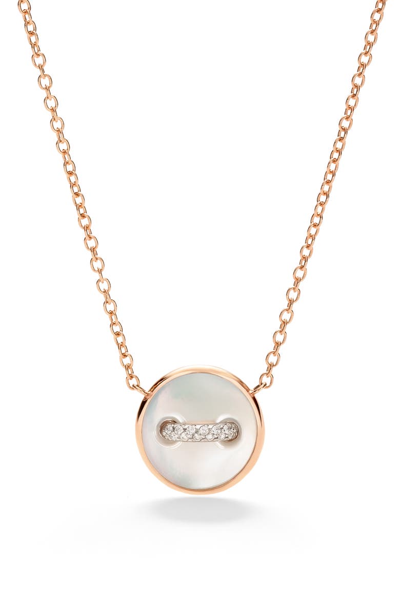 Pomellato Pom Pom Mother-of-Pearl Reversible Dot Pendant Necklace, Main, color, Pearl