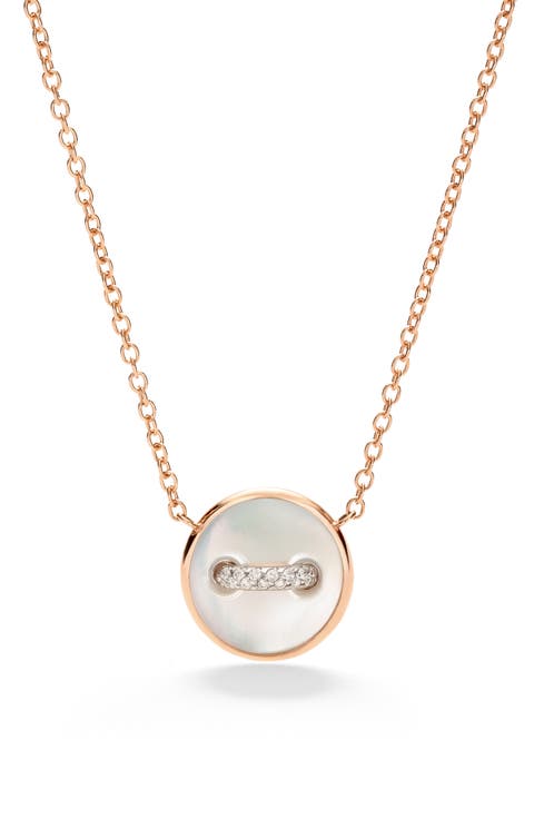 Pom Pom Mother-of-Pearl Reversible Dot Pendant Necklace