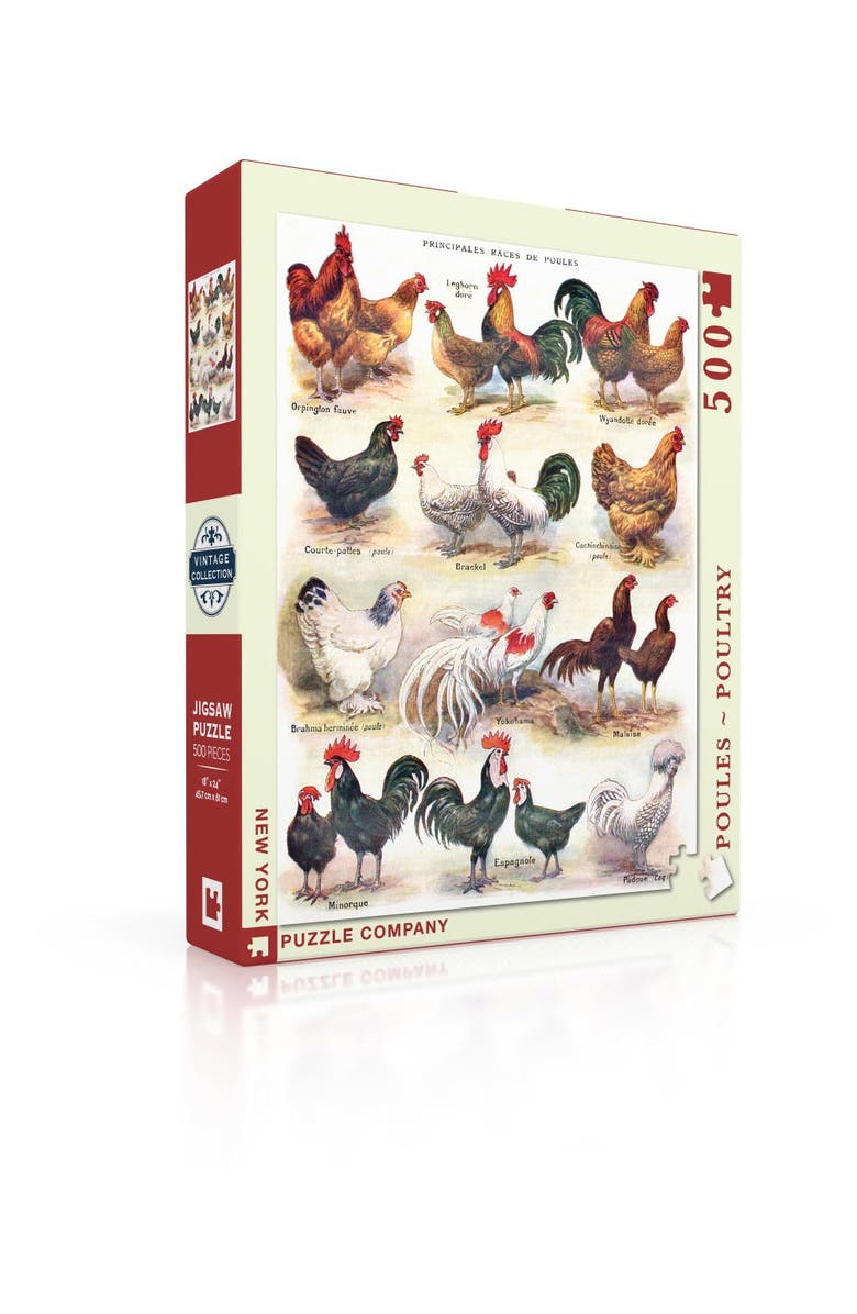 NEW YORK PUZZLE COMPANY Poules ~ Poultry 500 Piece Puzzle, Alternate, color, NO COLOR