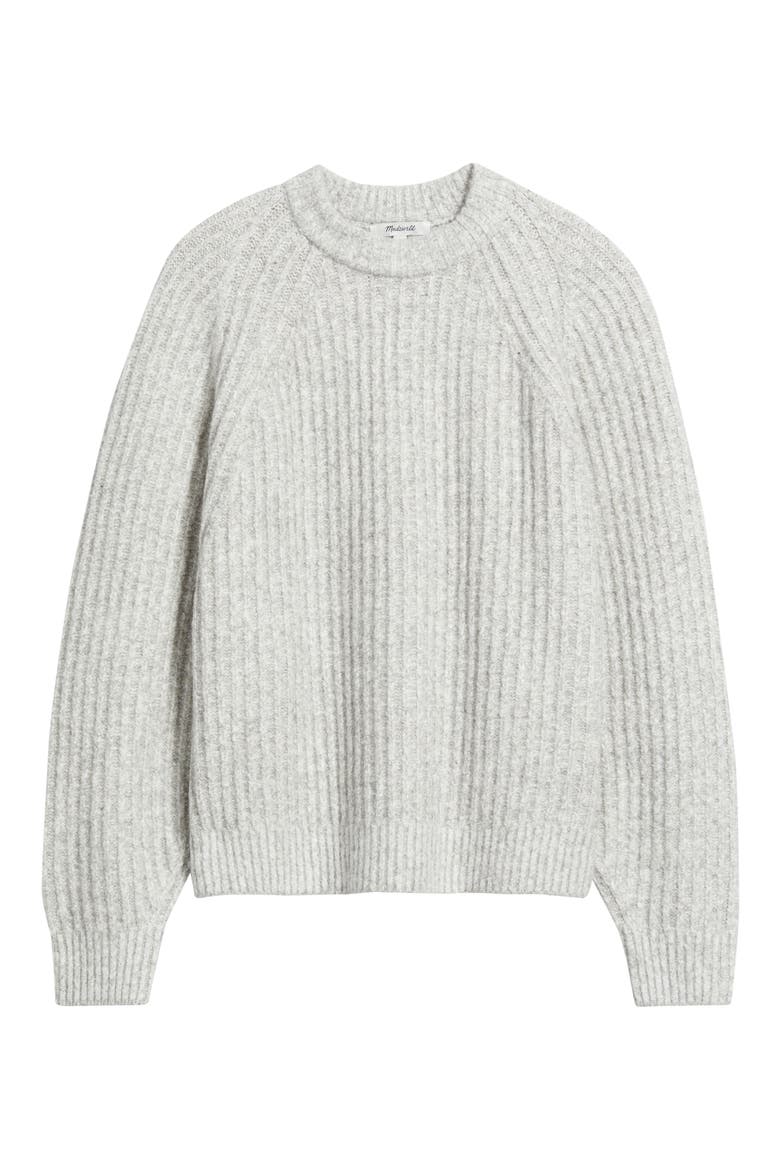 Rib Cotton Blend Sweater, Alternate, color, HTHR DUSK GREY MARL