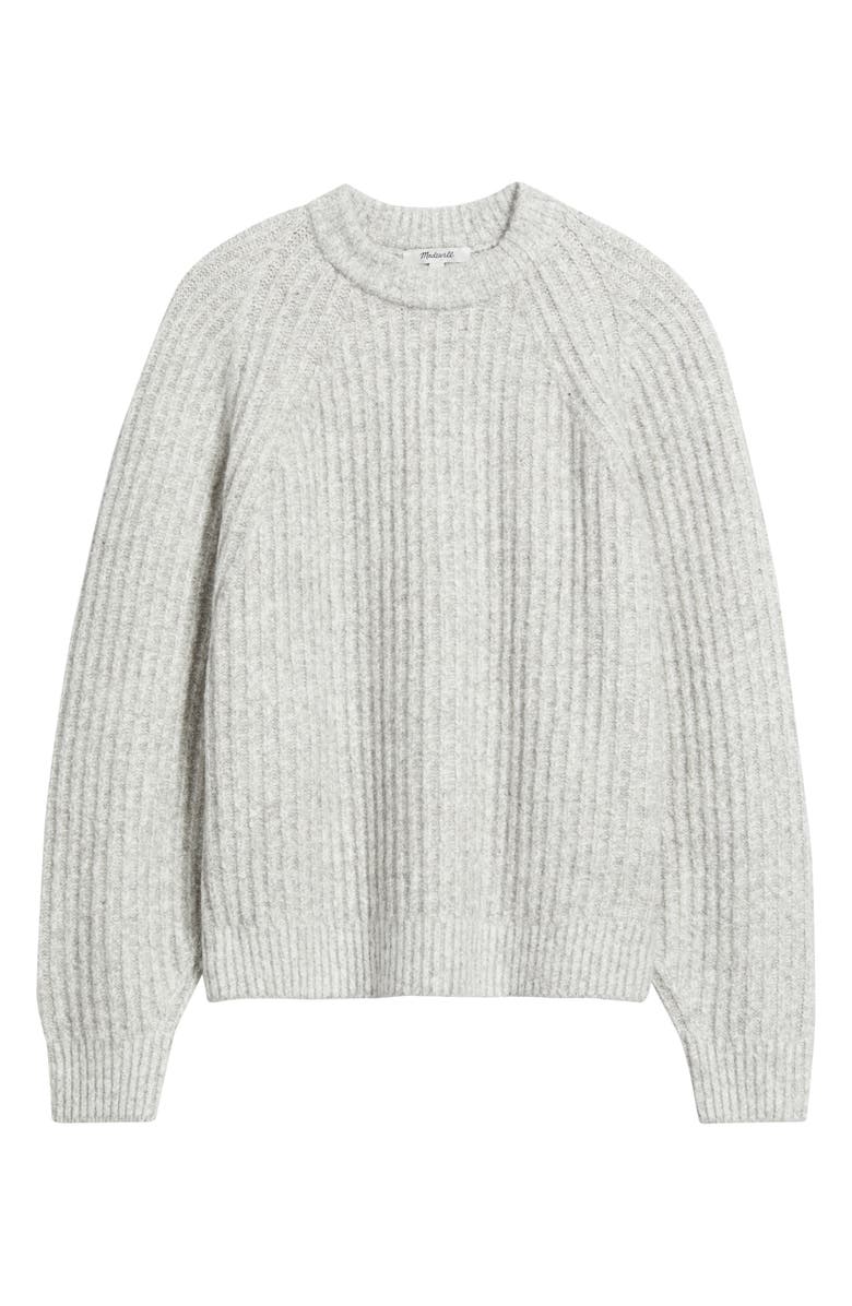 Madewell Rib Cotton Blend Sweater, Alternate, color, Hthr Dusk Grey Marl