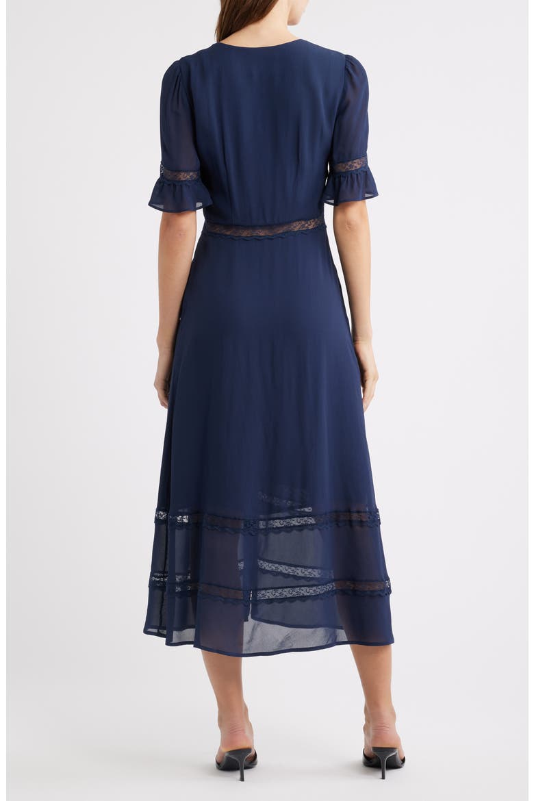 Woodson Lace Detail Shirtdress, Alternate, color, NAVY