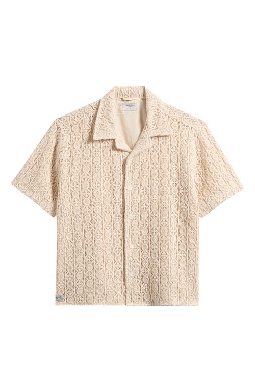 Percival Elio Crochet Short Sleeve Button-up Shirt