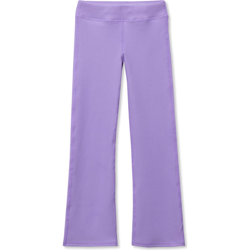 Lands' End Girls Active Flare Ribbed Leggings In Purple