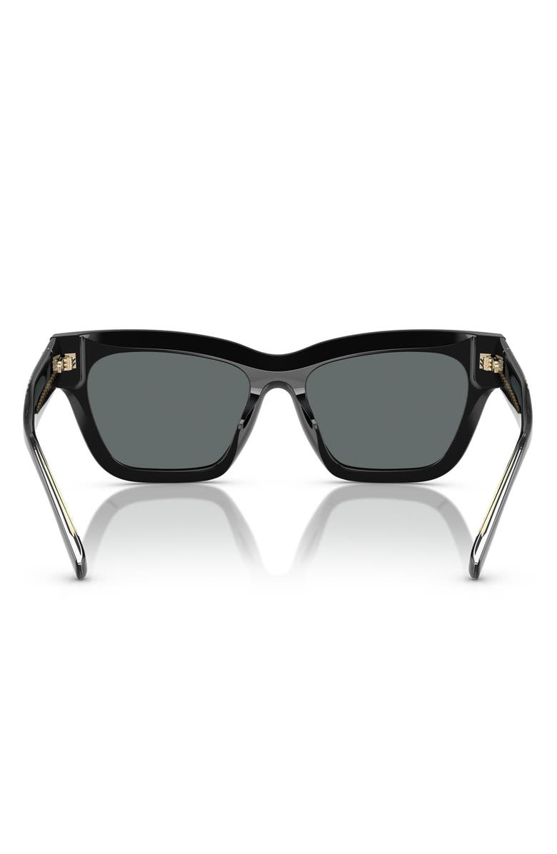Tory Burch 54mm Polarized Cat Eye Sunglasses, Alternate, color, Black