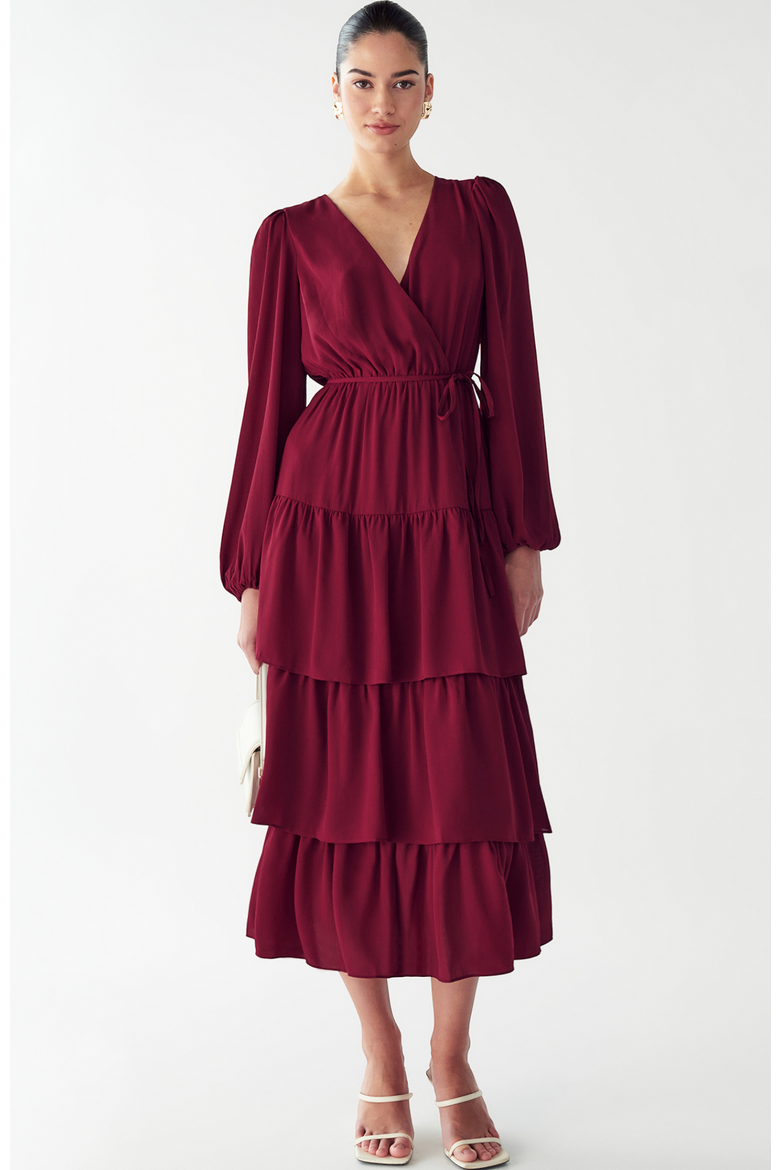 Koby Midi Dress, Main, color, Burgundy