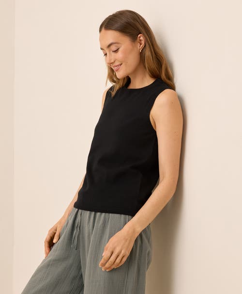 Pact Organic Classic Fine Knit Shell In Black