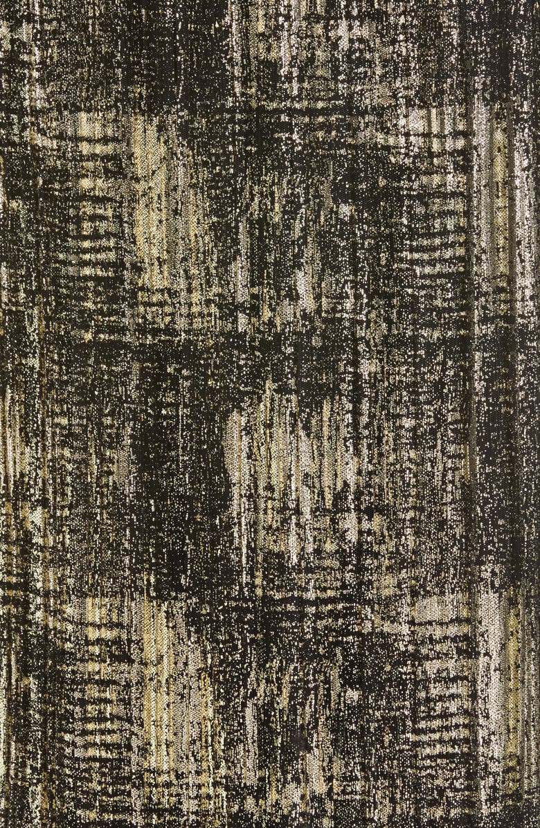 Rodarte Metallic Plissé Drop Waist Maxi Dress, Alternate, color,