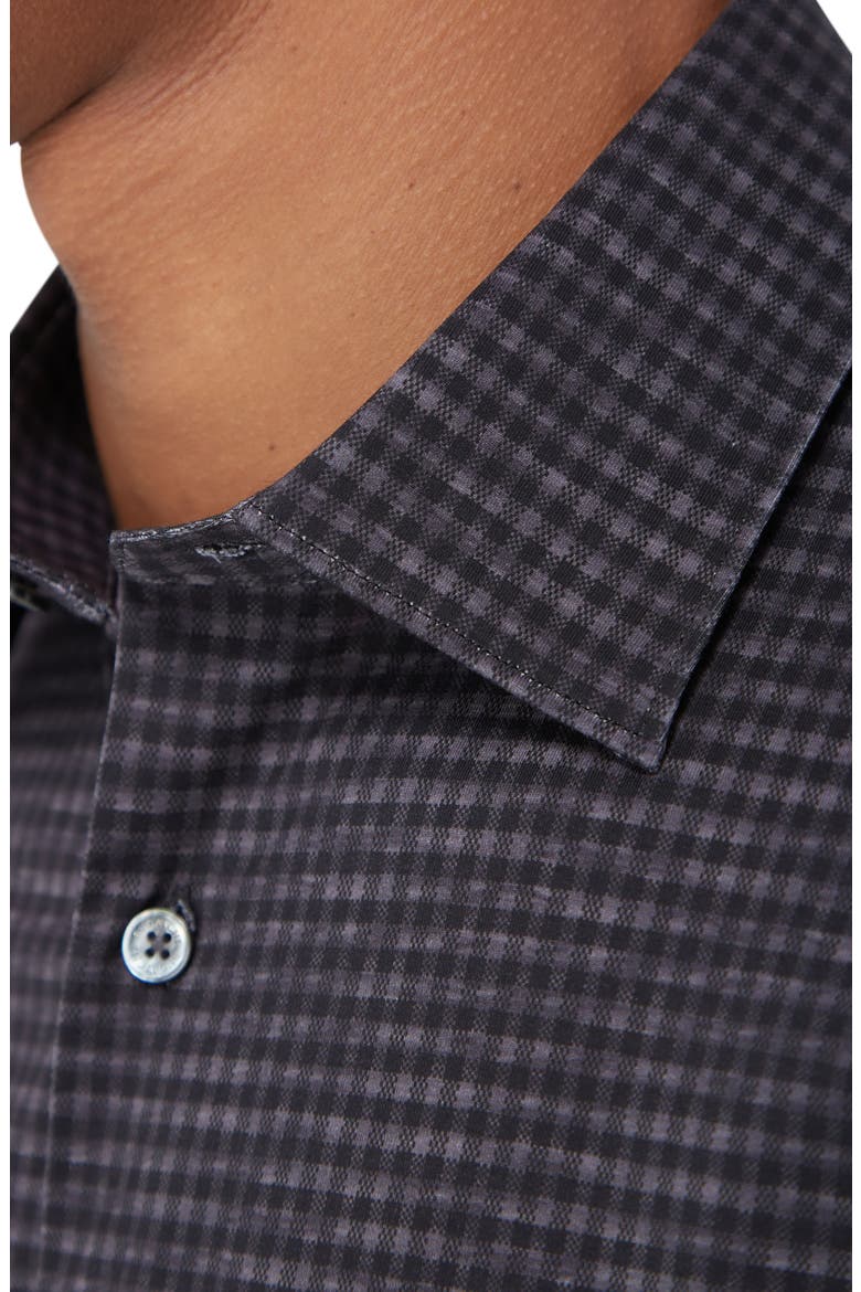 James OoohCotton® Microcheck Button-Up Shirt, Alternate, color, BLACK