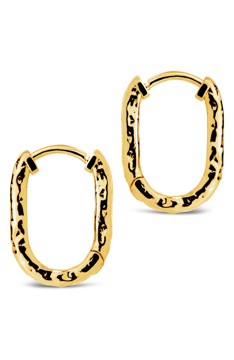 Sterling Forever Veronica Textured Hoop Earrings, Alternate, color, Gold