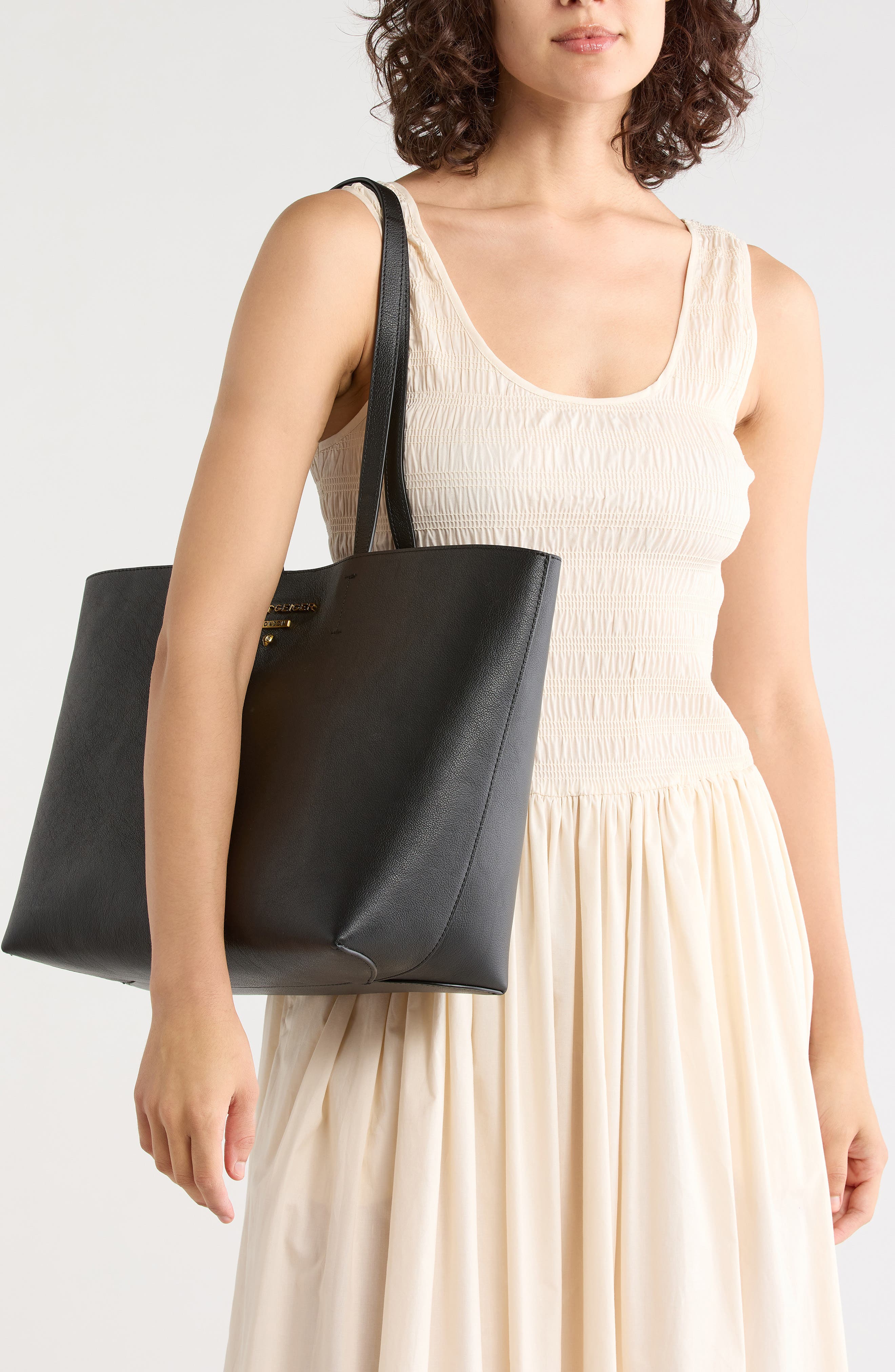 Angel Shopper Tote Bag, Alternate, color, BLACK