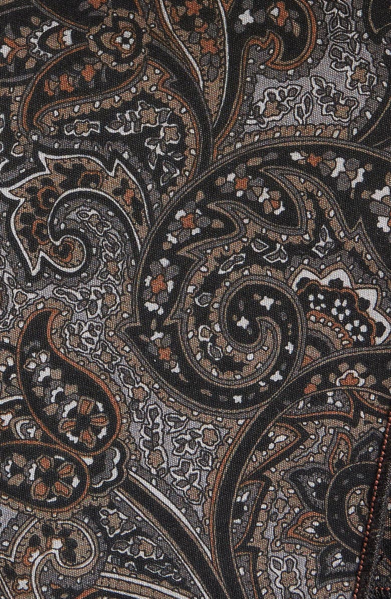 CLIFTON WILSON Print Cotton Pocket Square, Alternate, color, Black