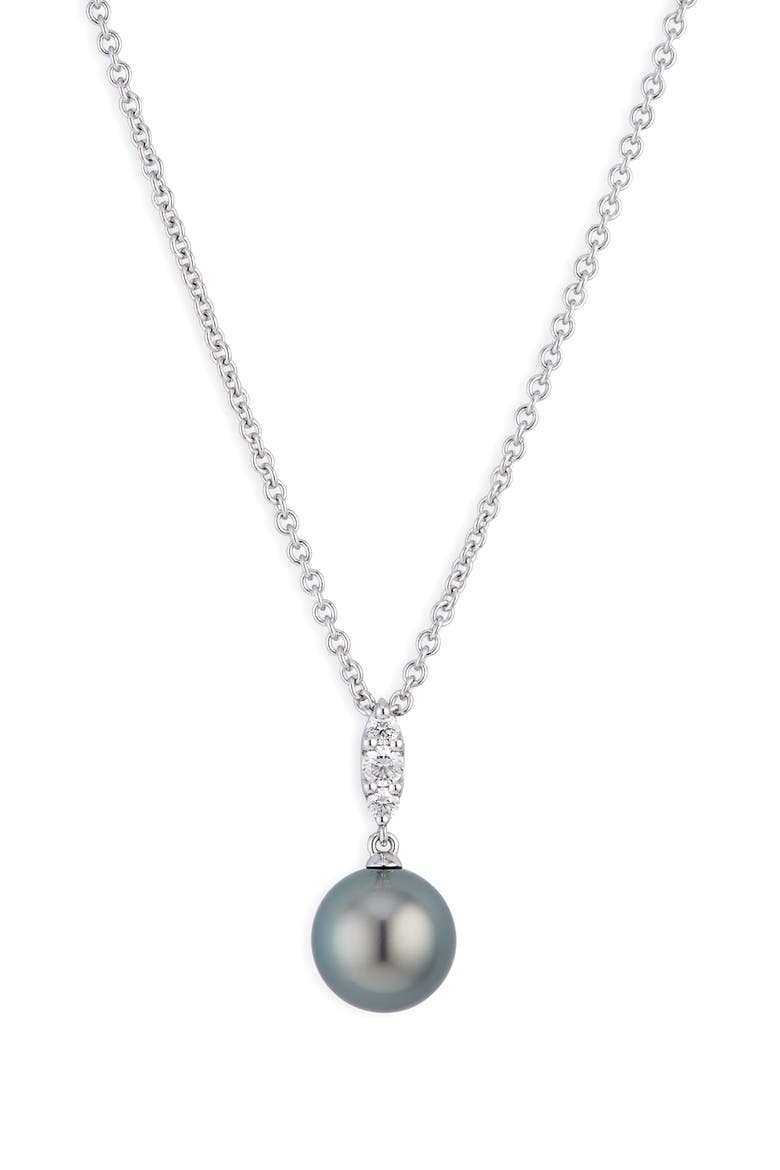 Morning Dew Cultured Pearl Pendant Necklace, Main, color, 18K White Gold