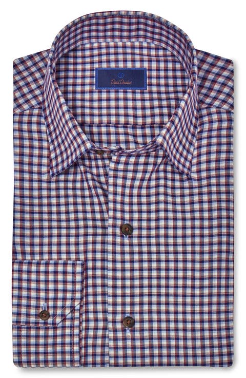 Plaid Twill Hidden Button-Down Shirt