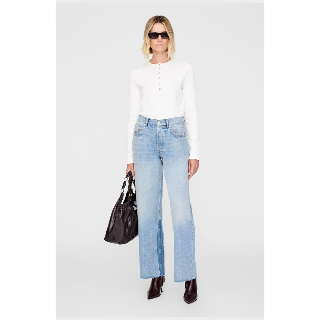 Anine Bing Alessia Long Sleeve Tee In White
