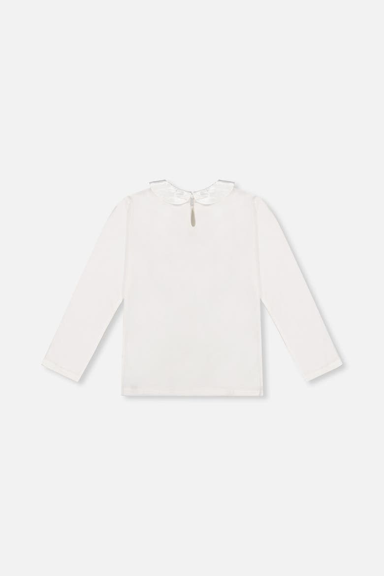 Peter Pan Collar Organic Cotton Long Sleeve T-Shirt, Alternate, color, Off-White