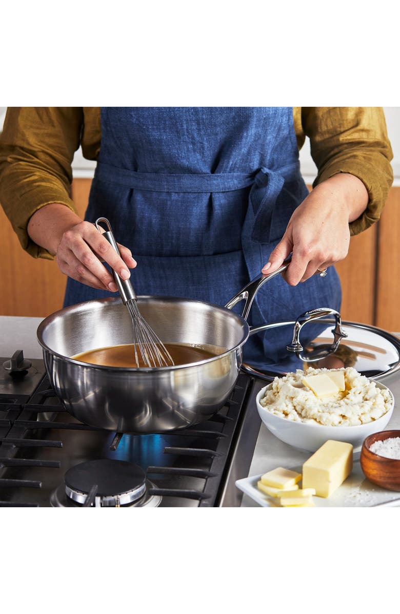 Demeyere Atlantis 3.5-Quart Stainless Steel Conic Sauté Pan/Saucier & Lid, Alternate, color, Stainless Steel