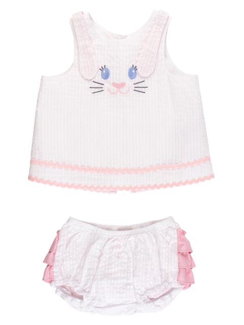 Seersucker Applique Swing Top and Bloomer Set