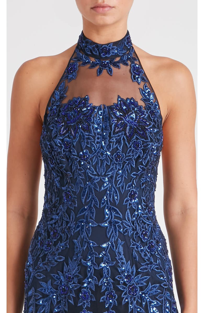 Temperley London Genevieve Halter Gown, Alternate, color, Midnight