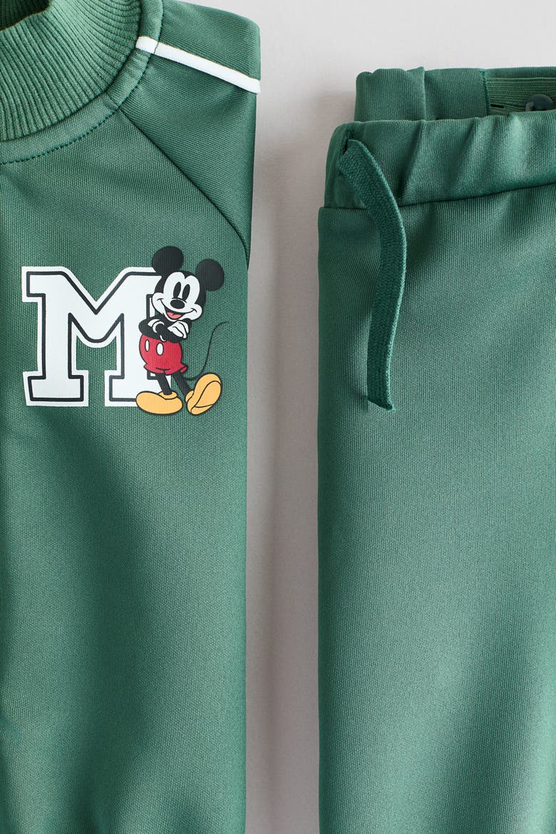 Printed Tracksuit, Alternate, color, Dark green/Mickey Mouse