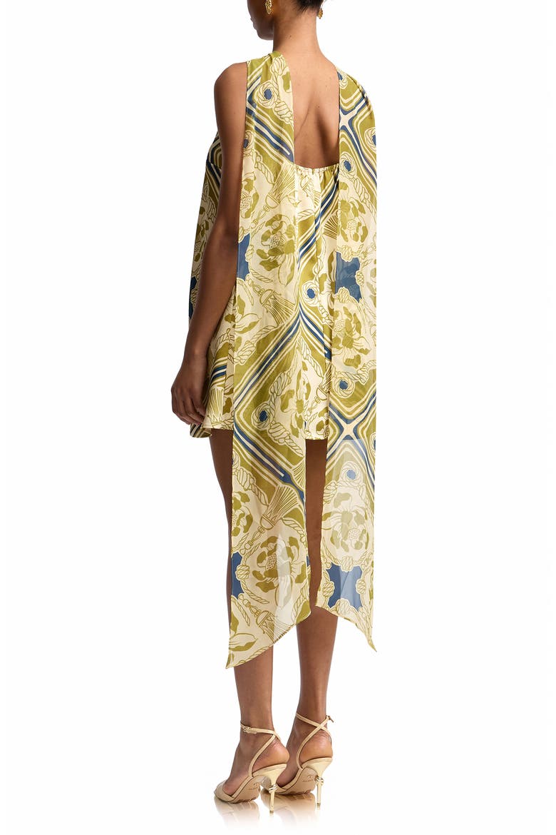 Scarf Drape Halter Minidress, Alternate, color, MONACO HARBOR