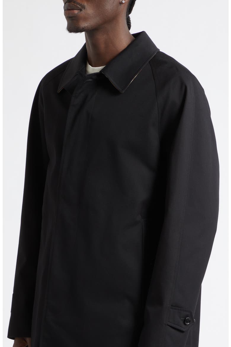Camden Mid Length Cotton Gabardine Car Coat, Alternate, color, BLACK