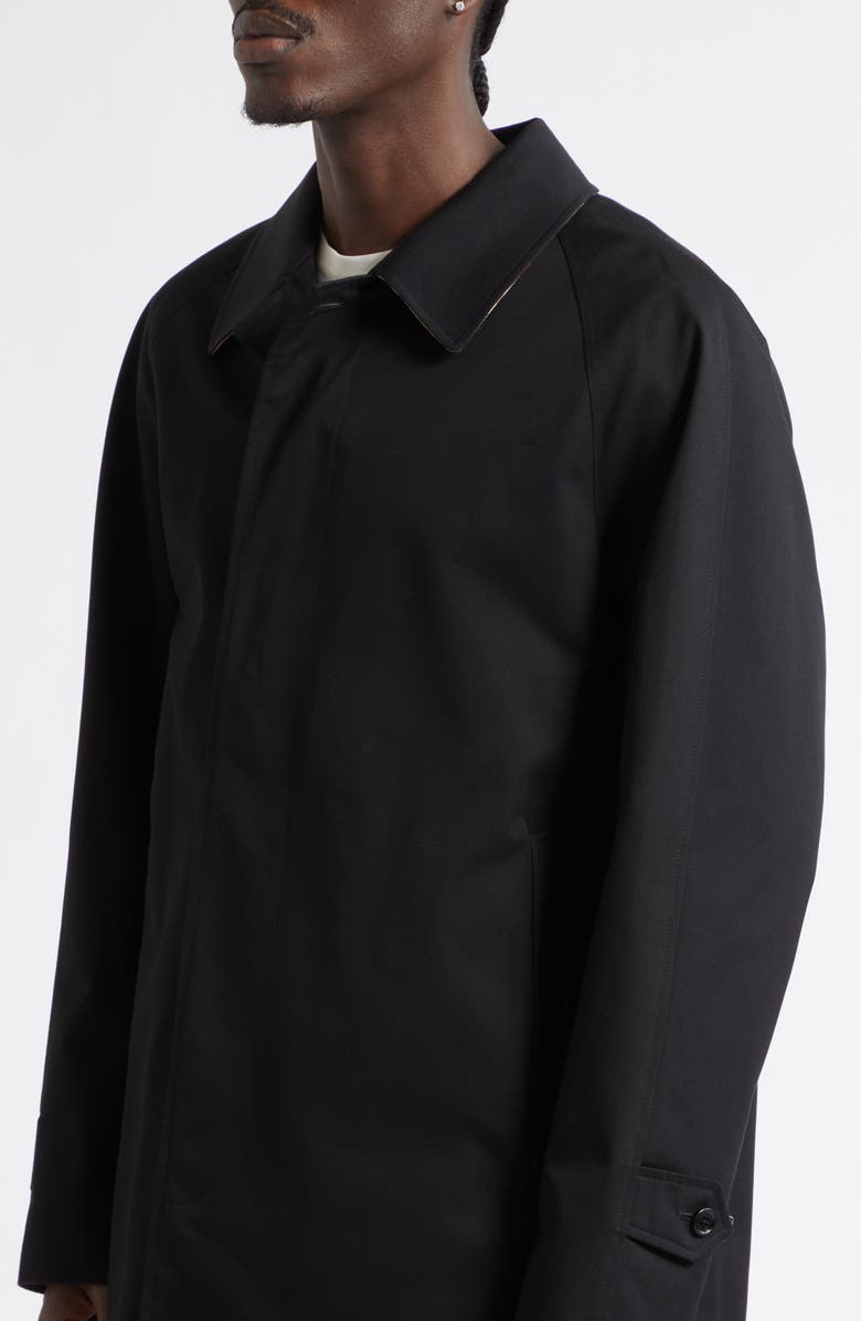 Burberry Camden Mid Length Cotton Gabardine Car Coat, Alternate, color, Black