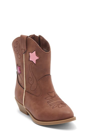 Harper Canyon Kids' Chelsee Star Western Boot In Brown