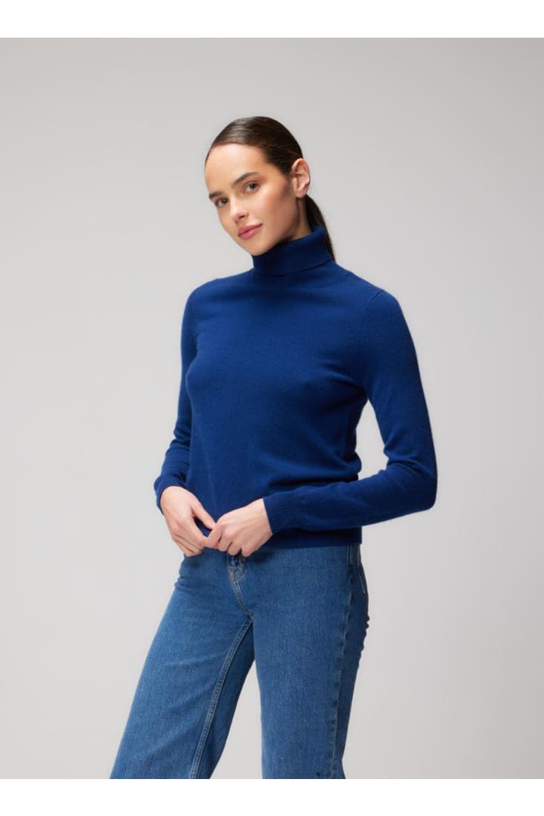 Cashmere L/S Turtleneck, Main, color, BLEU ROI
