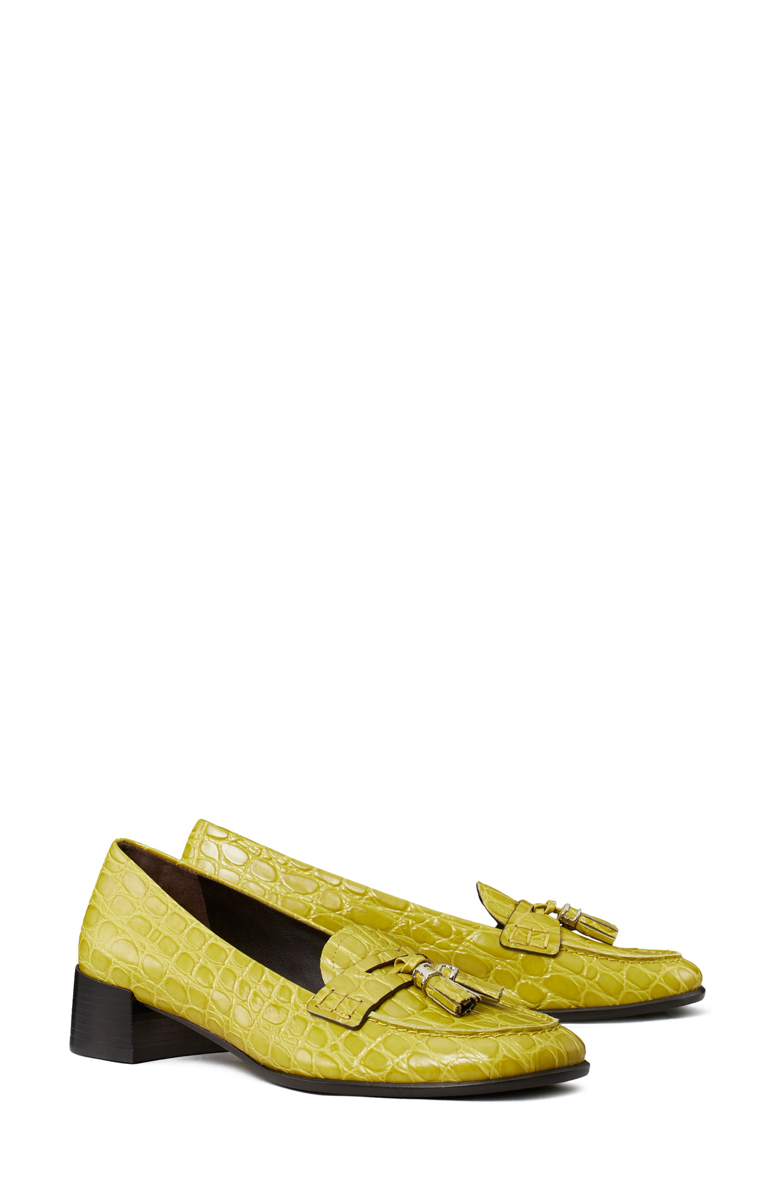 Croc Embossed Tassel Loafer, Main, color, AVOCADO