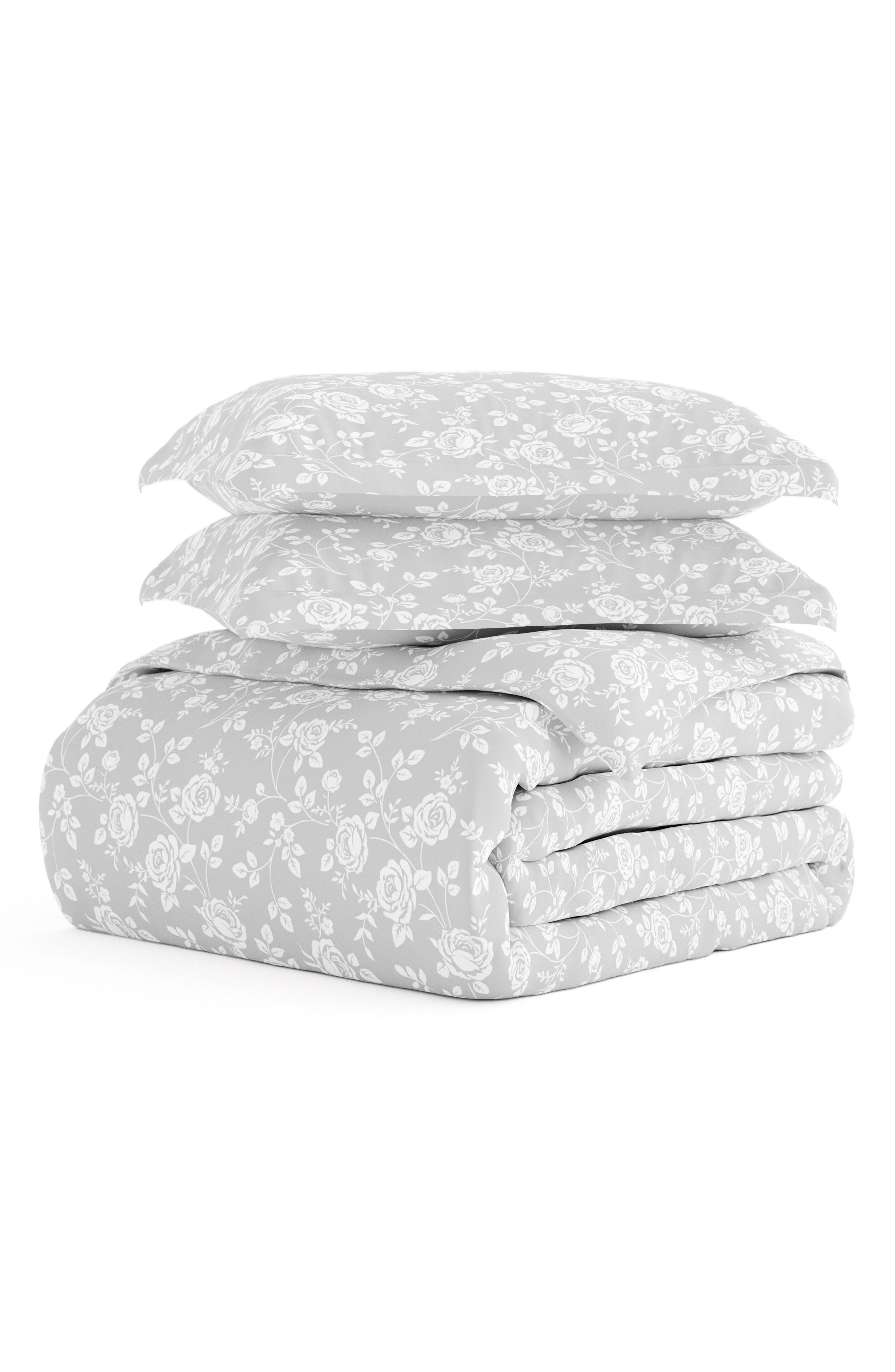 HOMESPUN IENJOY HOME 3-Piece King Duvet Set - Light Grey