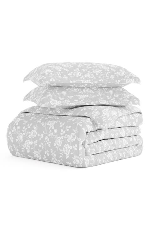 IENJOY HOME 3-Piece King Duvet Set - Light Grey