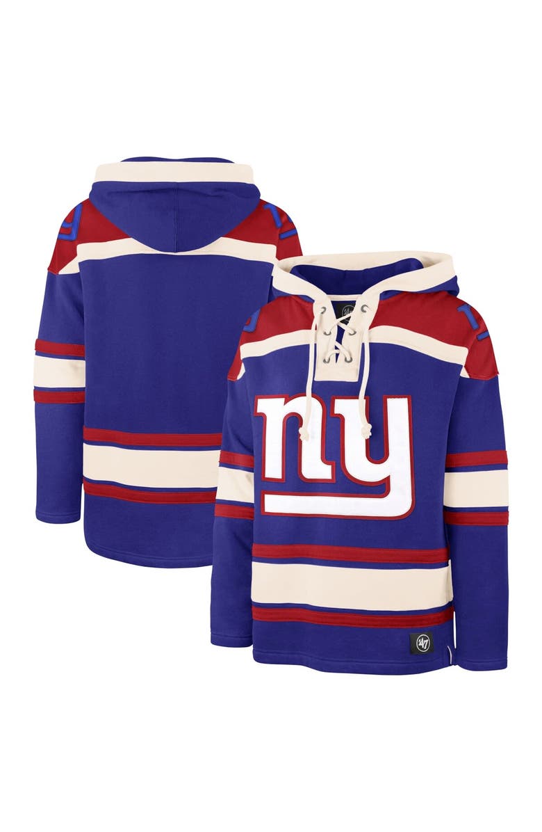 '47 Men's '47 Royal New York Giants Big & Tall Superior Lacer Pullover Hoodie, Main, color, 
