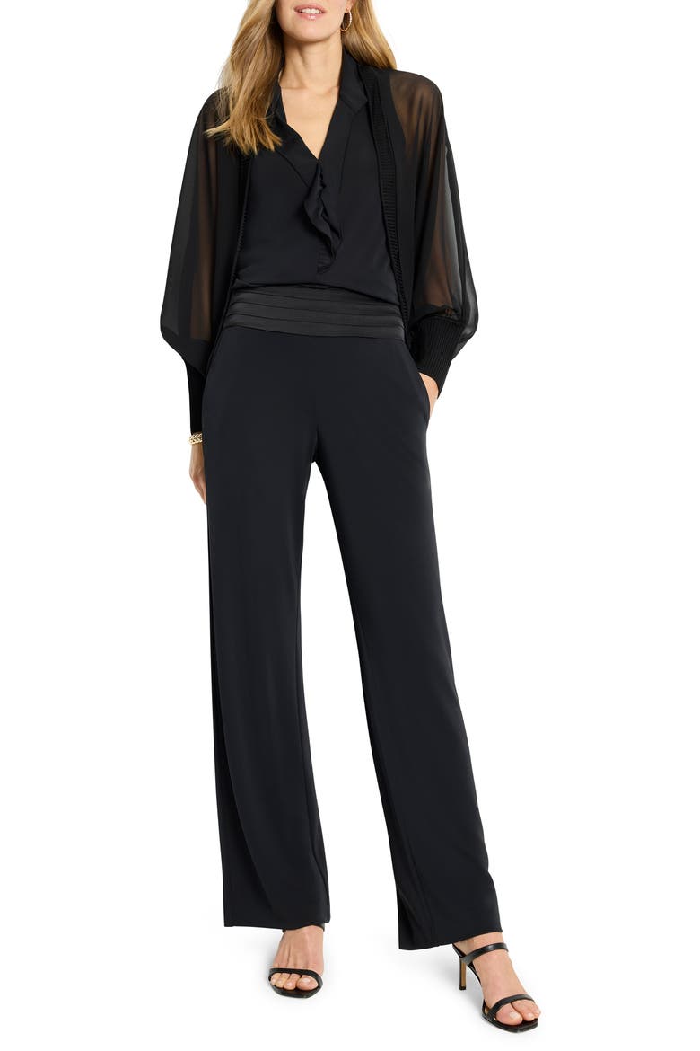 Cummerbund Waist Crepe Pants, Alternate, color, BLACK ONYX