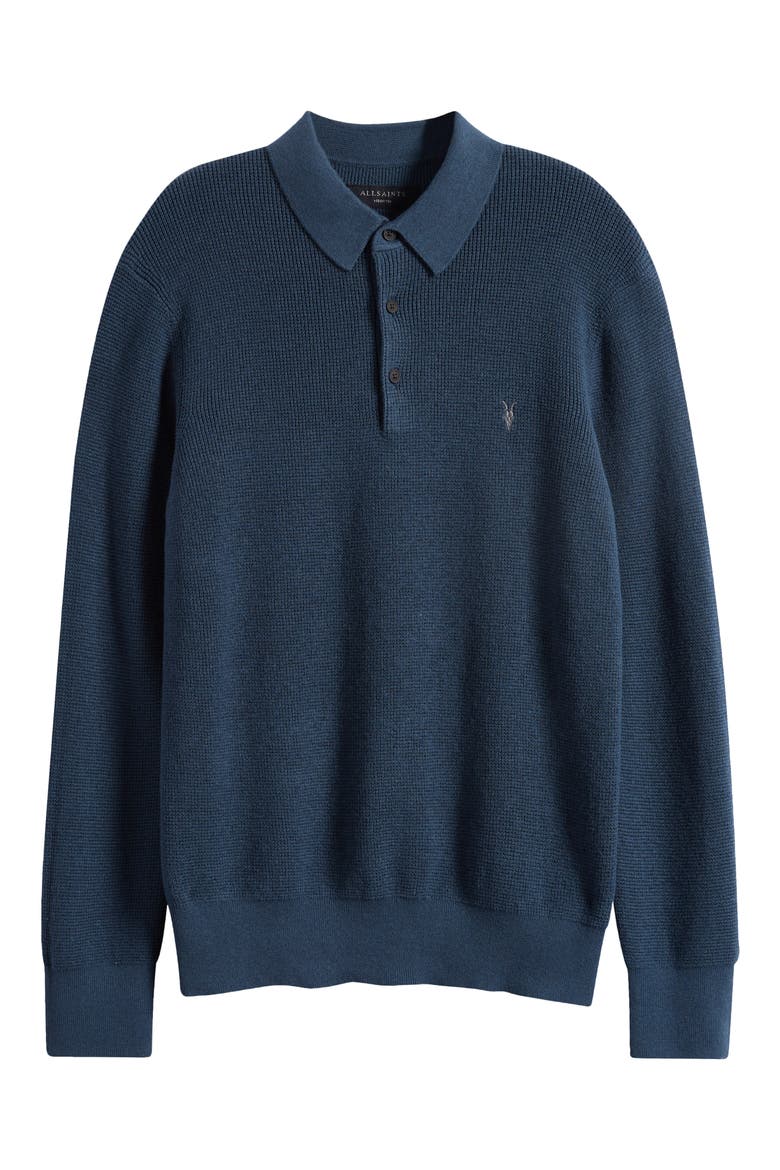 Waffle Knit Polo, Alternate, color, TEAL BLUE