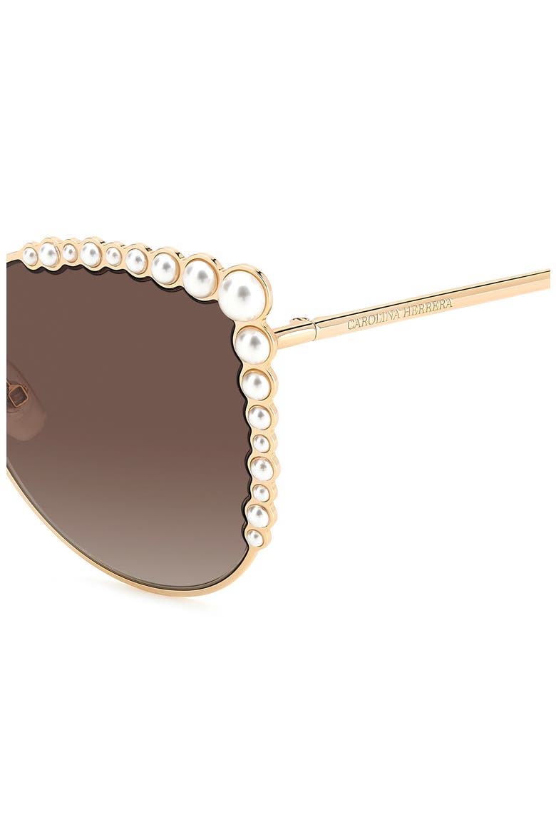 58mm Cat Eye Sunglasses, Alternate, color, ROSE GOLD / BROWN GRADIENT