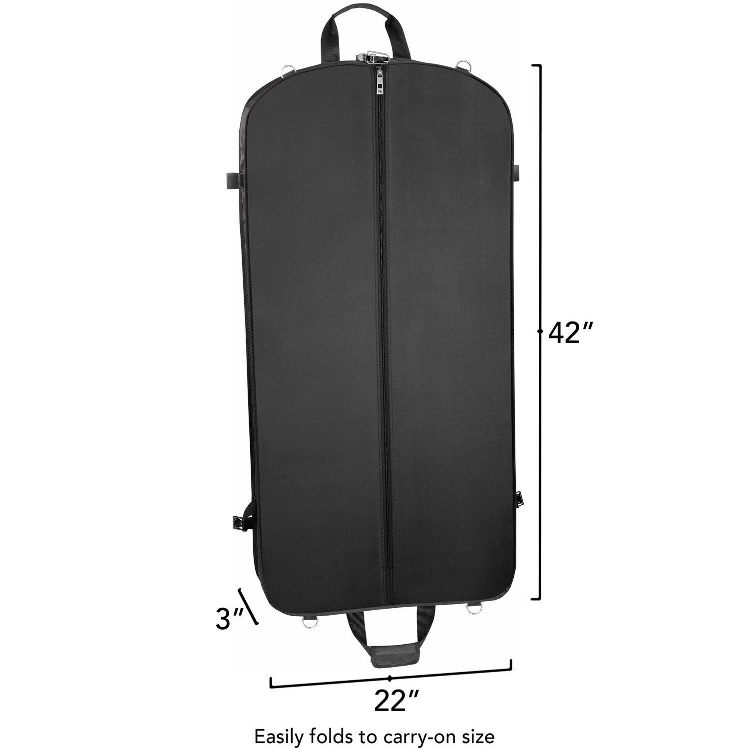 Wallybags 42" Premium Travel Garment Bag With Shoulder Strap,  Red, Alternate, color, Black