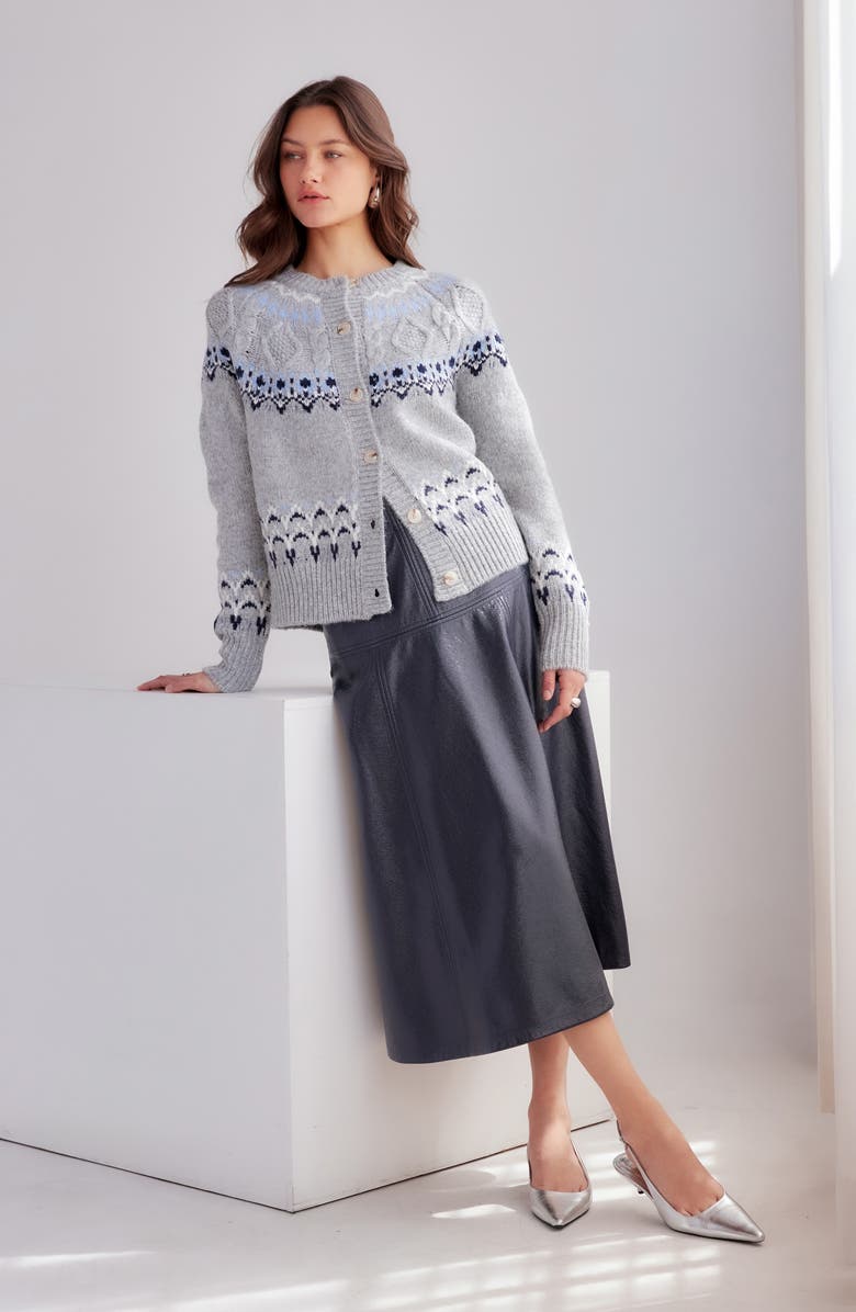 FIFTEEN TWENTY Astrid Fair Isle Cardigan, Alternate, color, Multi Color