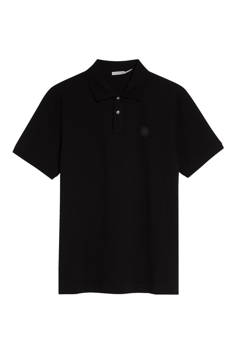 Cotton Piqué Polo, Alternate, color, BLACK