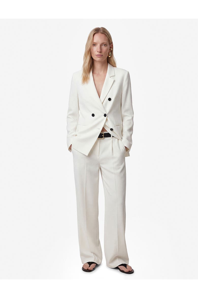 Wide Leg Trousers with Belt, Main, color, OFF WHITE