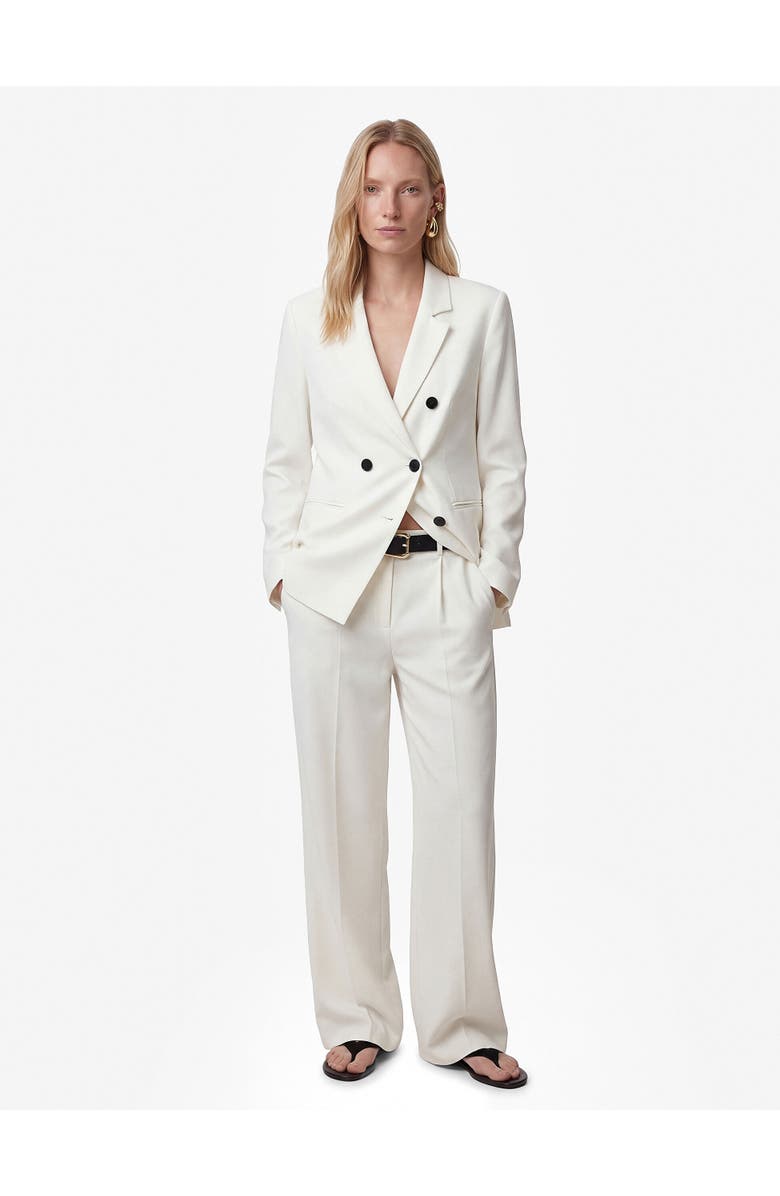 Koton Wide Leg Trousers with Belt, Main, color, Off White
