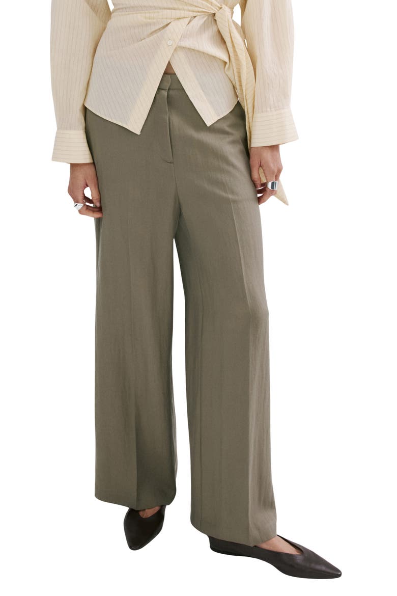High Waist Wide Leg Pants, Main, color, KHAKI GREEN