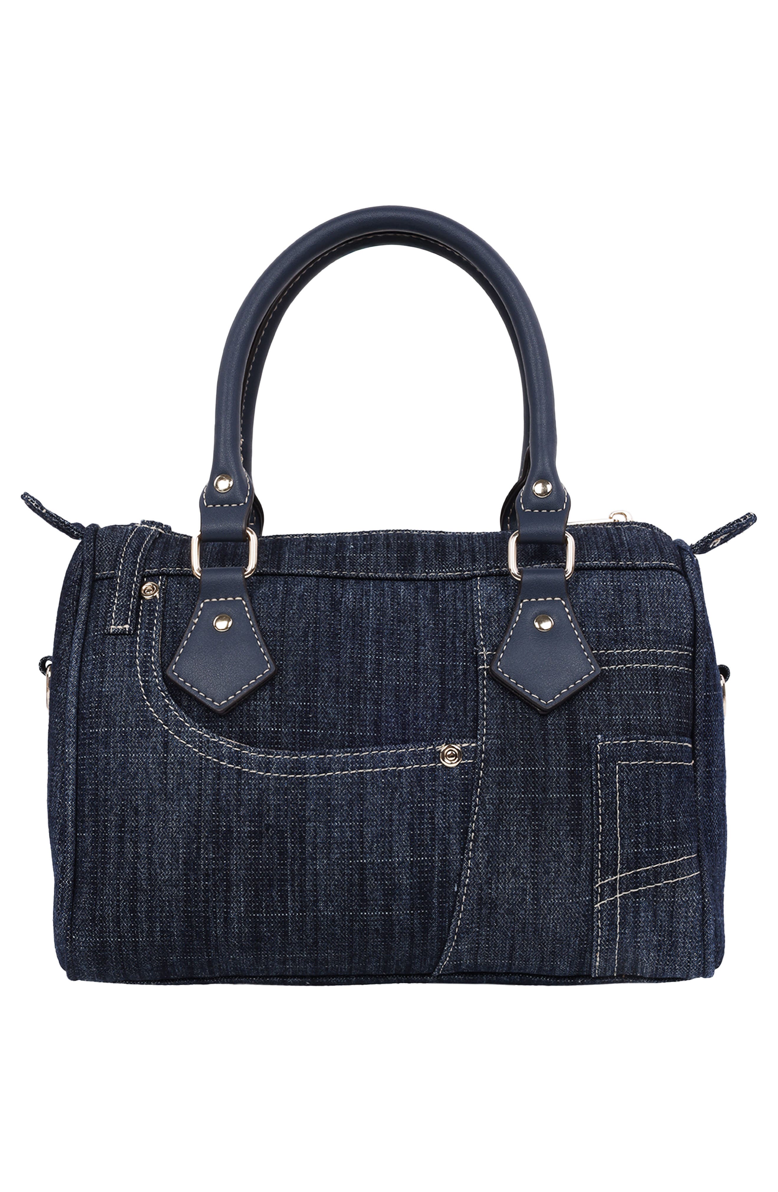 Heritage Denim Satchel Bag, Alternate, color, DARK DENIM