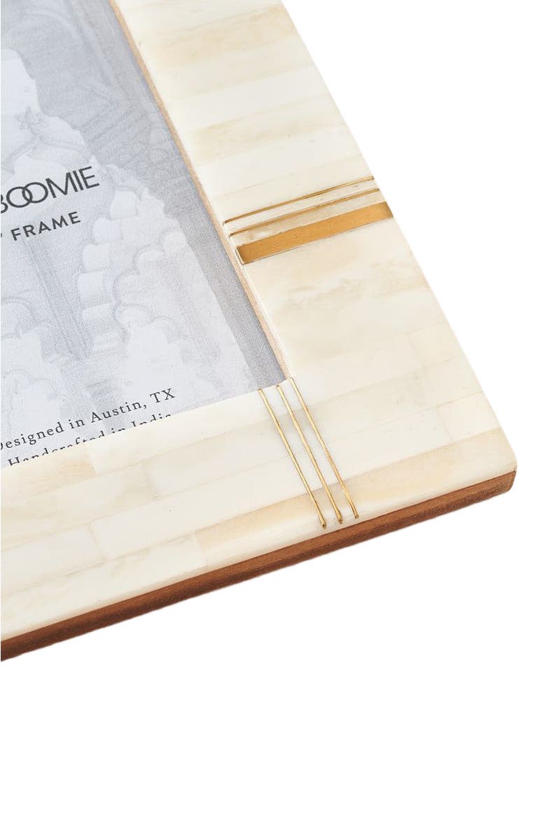 Matr Boomie Mukhendu Cream Picture Frame - Carved Bone, Brass Bar, Alternate, color, White