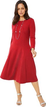 Jessica London Long Sleeve Stretch Ponte Dress