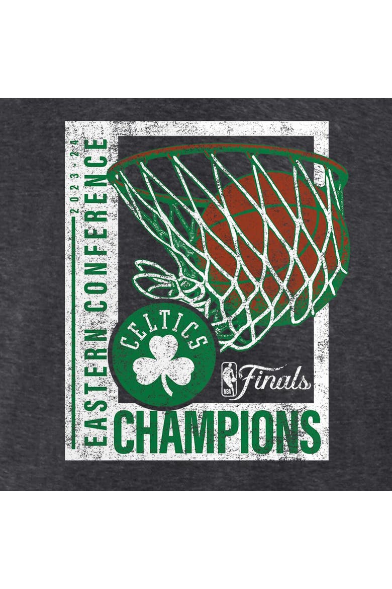 Men's Fanatics Heather Charcoal Boston Celtics 2024 Eastern Conference Champions Full Court Trap T-Shirt, Alternate, color, Heather Charcoal