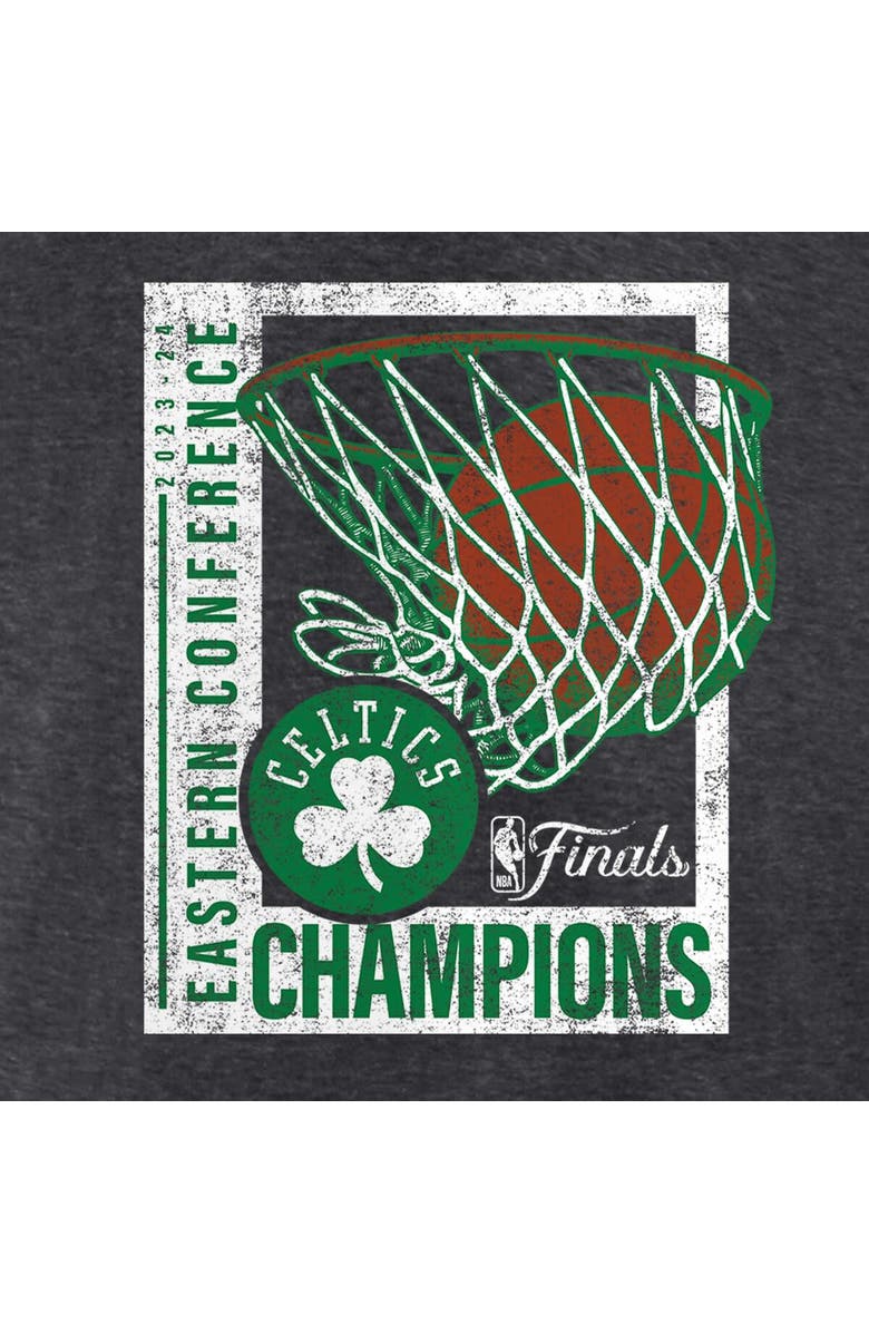 FANATICS Men's Fanatics Heather Charcoal Boston Celtics 2024 Eastern Conference Champions Full Court Trap T-Shirt, Alternate, color,